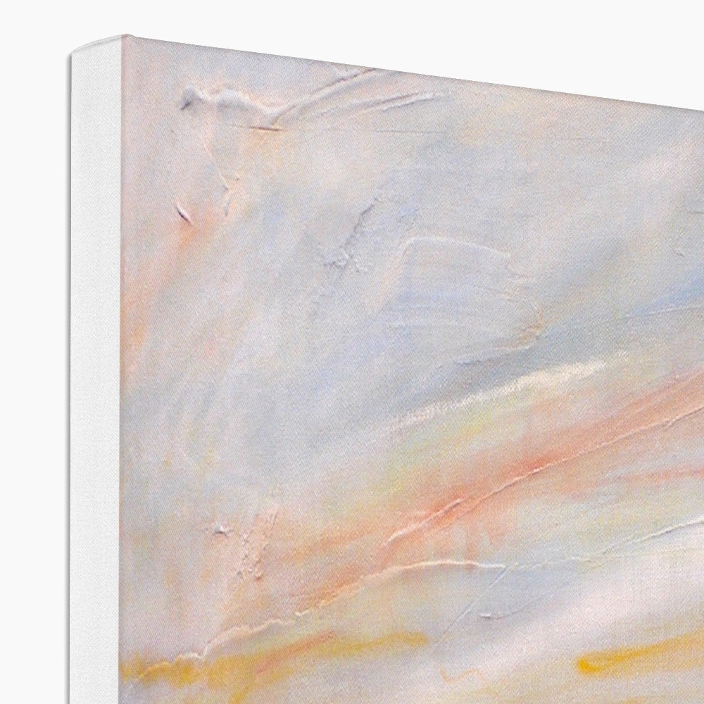 White abstract textured canvas print The Last Ferry To Dunoon in pastel colors