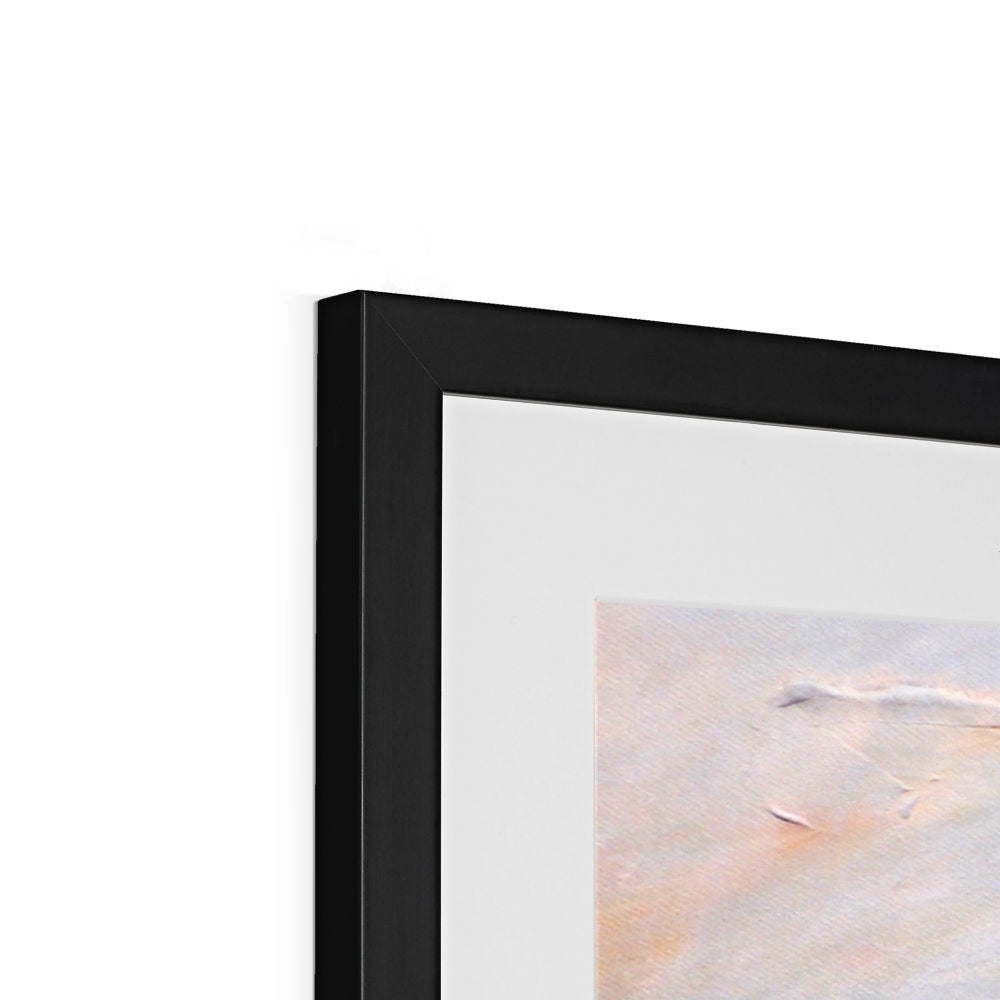 Black frame with white mat and abstract painting in The Last Ferry To Dunoon Art Prints