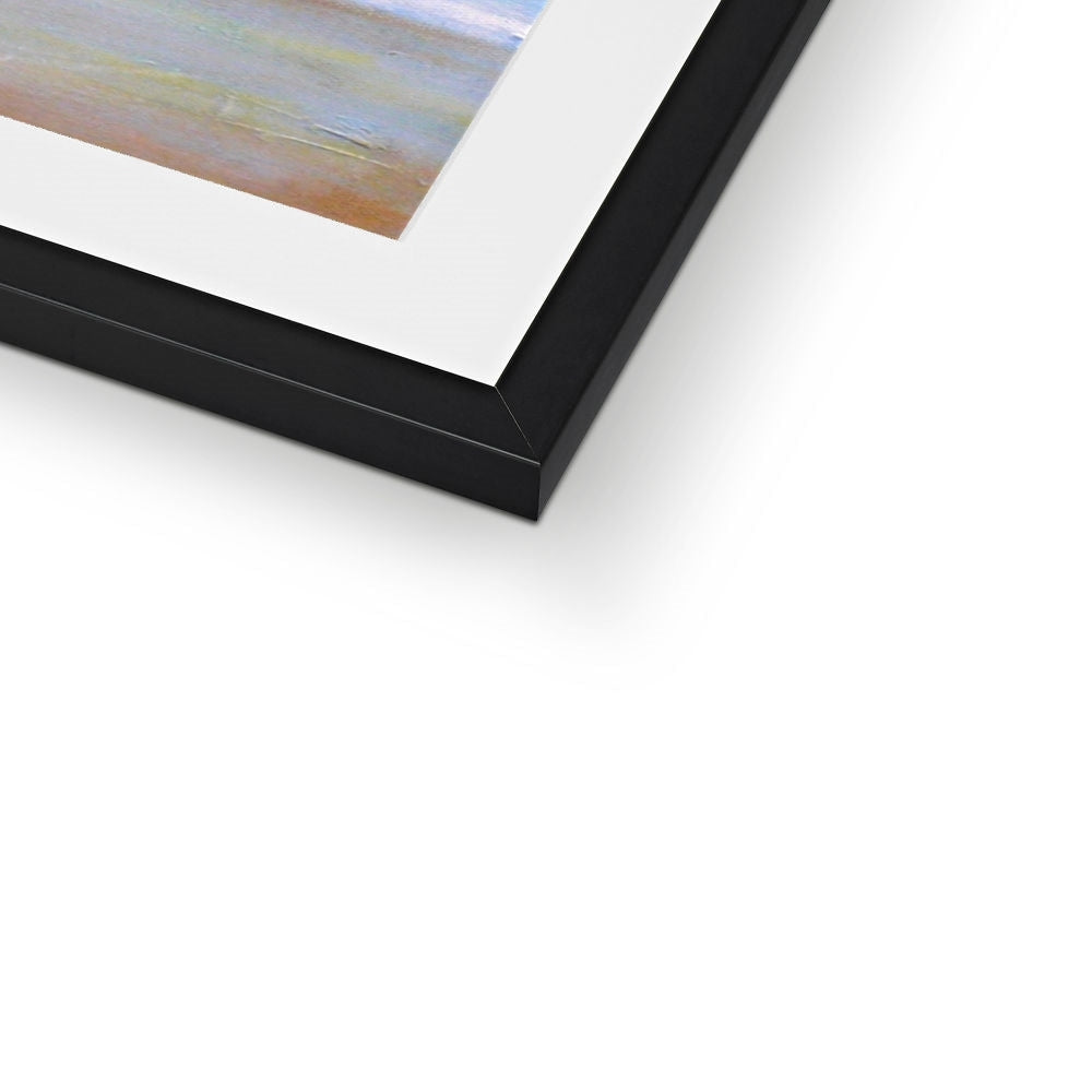 Black matte frame with white mat and abstract painting The Last Ferry To Dunoon Art Print