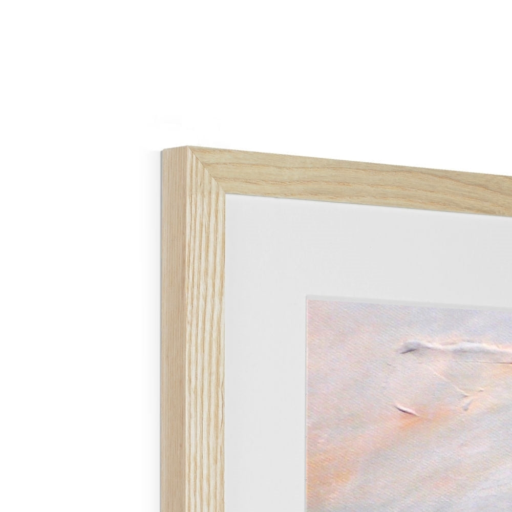 Minimalist light wood framed abstract pastel art print The Last Ferry To Dunoon