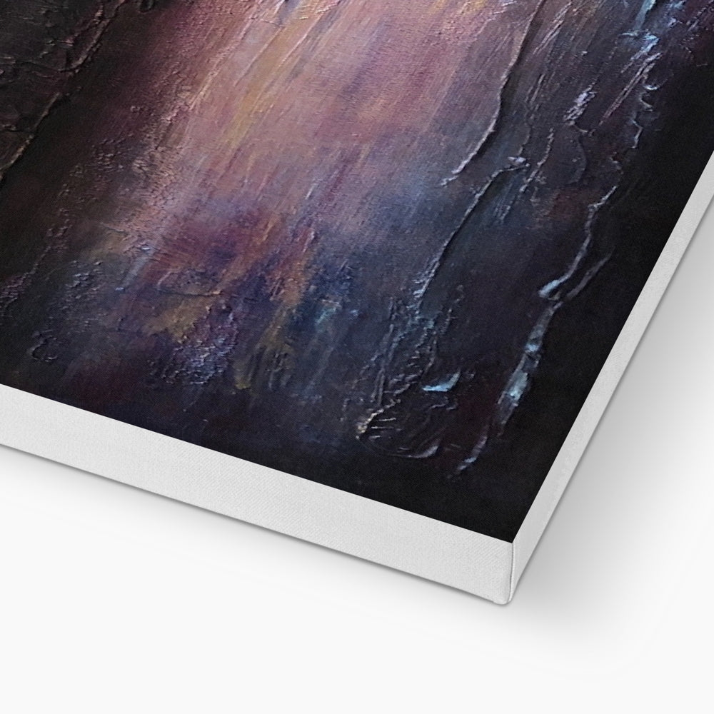 Textured abstract painting on Last Skye Light Canvas with thick white edges