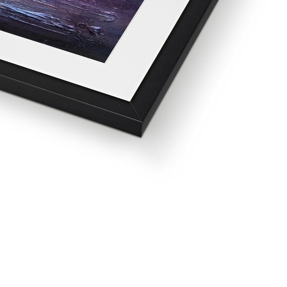 Framed Last Skye Light print with black frame and white mat on display