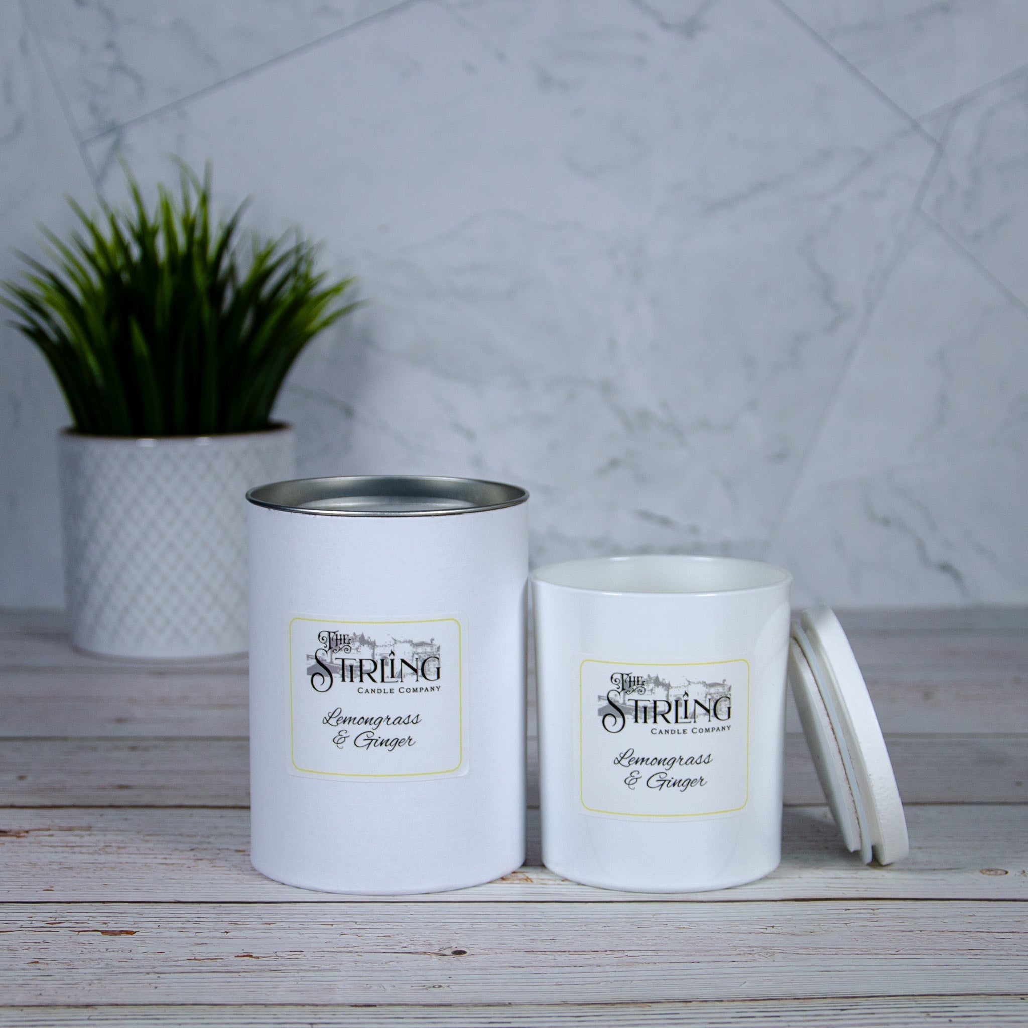 Lemongrass and ginger large candle by Stirling Candle Company