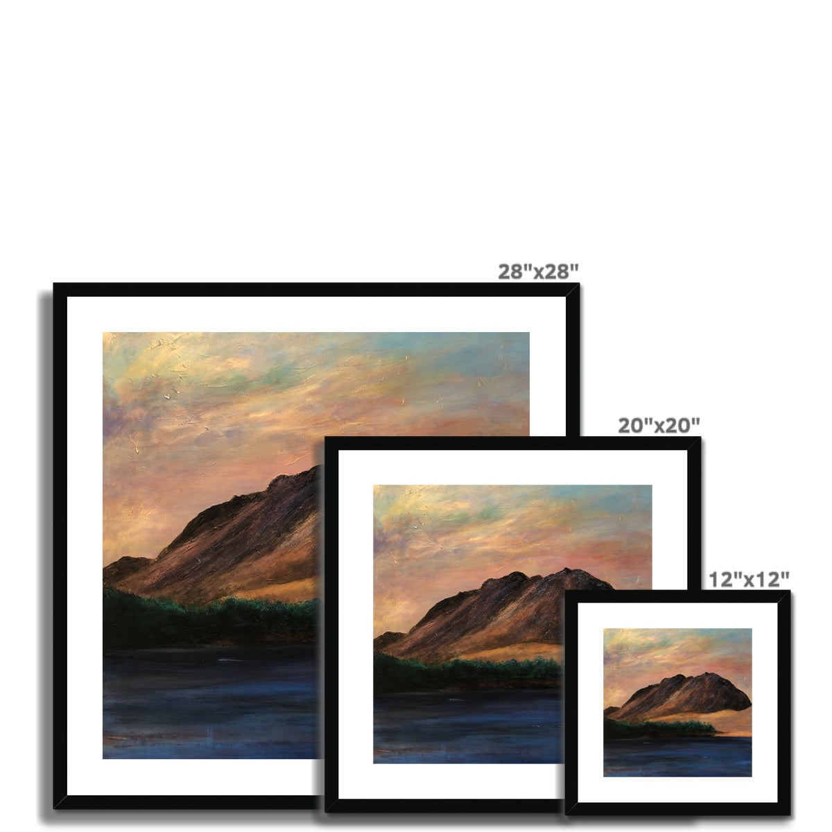 28x28 Framed Liathach Glen Torridon Mountain Landscape Print