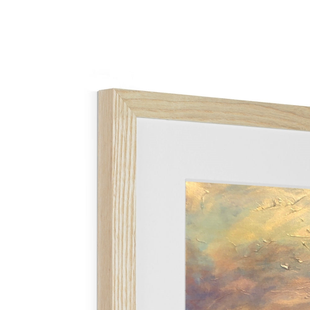 Light wood frame with white mat and abstract Liathach Glen Torridon print