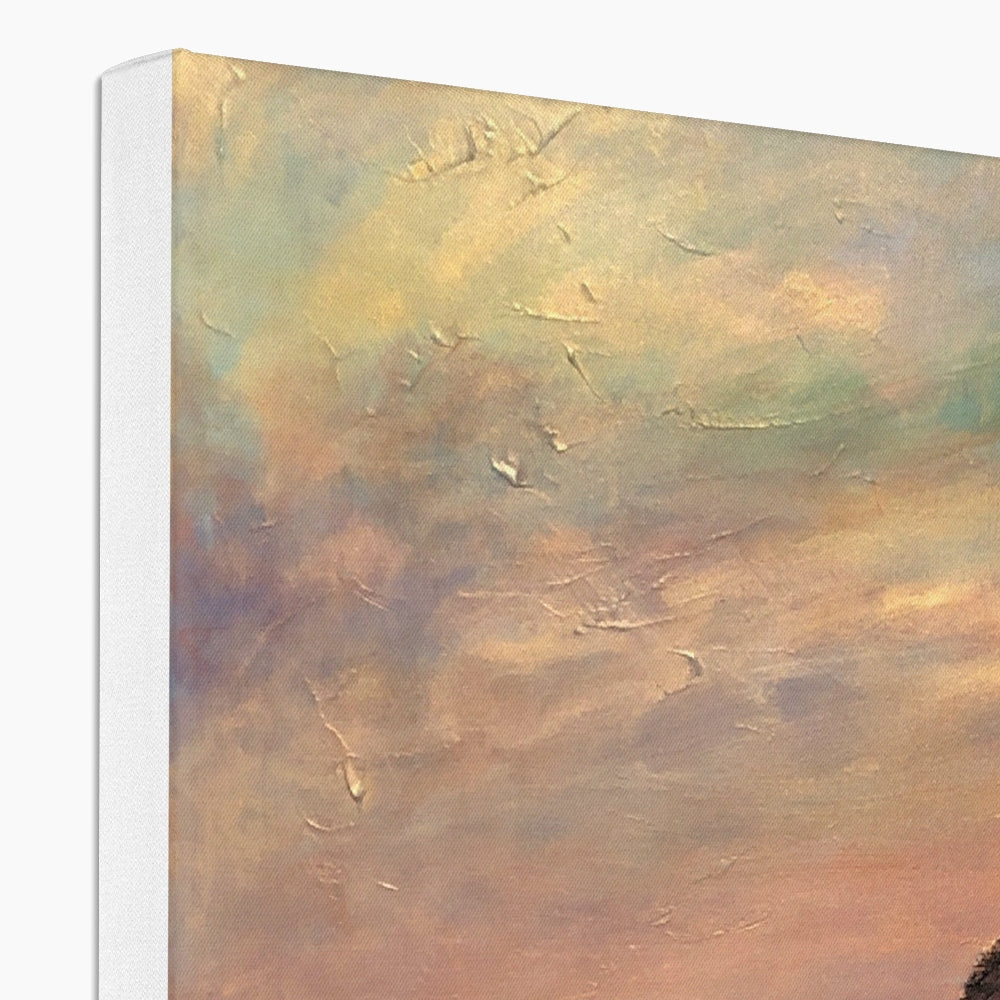 Canvas textured abstract painting in earthy pastel tones, Liathach Glen Torridon print