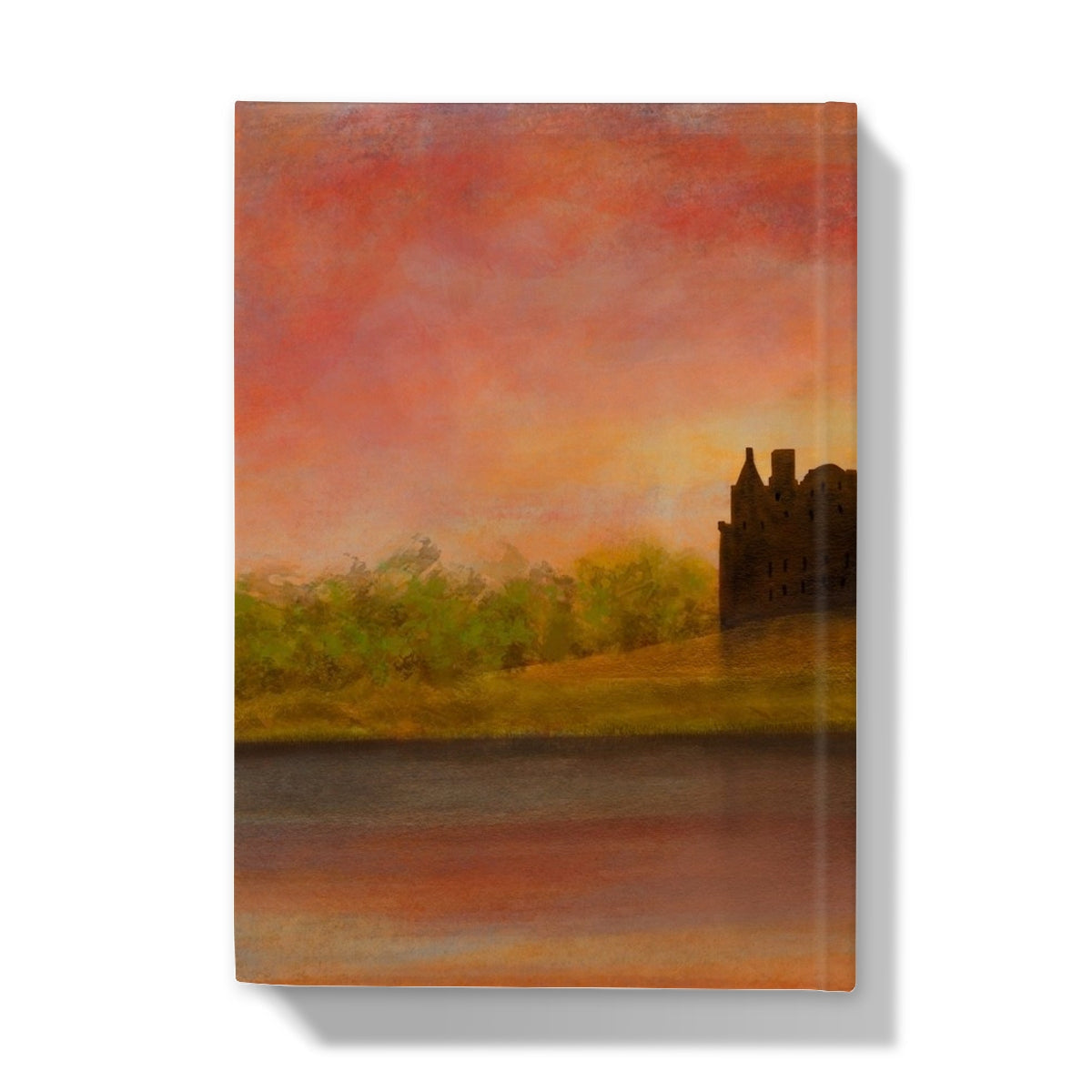 Linlithgow Palace Sunset hardcover journal with castle silhouette