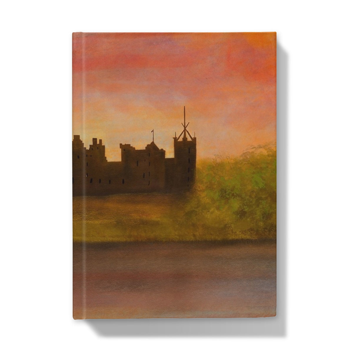 Linlithgow Palace Sunset Journal with Canvas Castle Silhouette Art