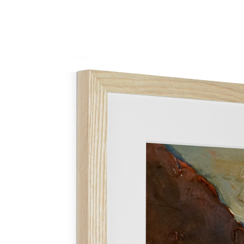 Loch Awe abstract painting in light wood frame with white mat