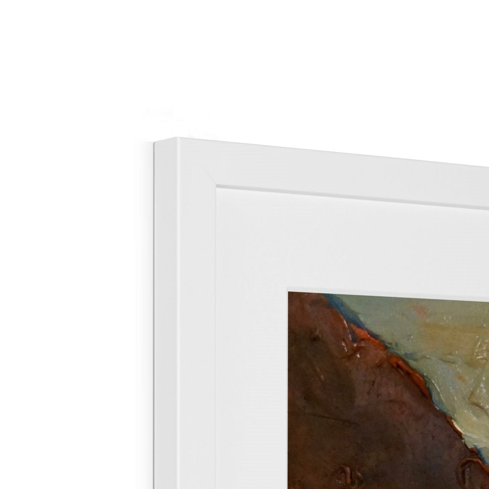 Loch Awe Art Prints: White Framed Abstract Earth Tones with Metallics