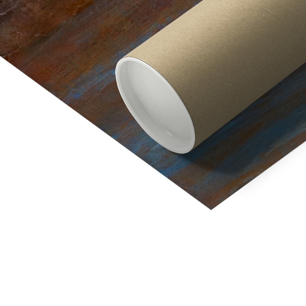 Brown cardboard tube with white cap for Loch Awe Artist Proof print