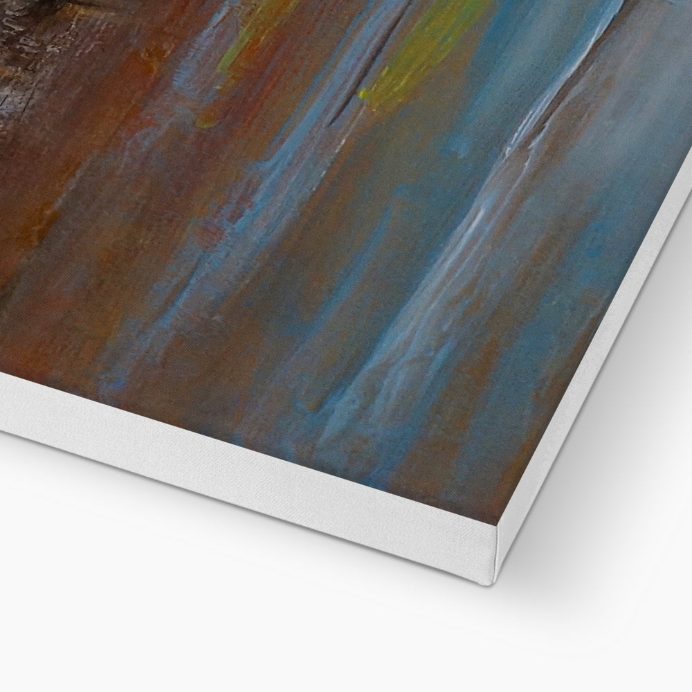 Loch Awe Canvas Print: Abstract Blue and Brown Modern Art