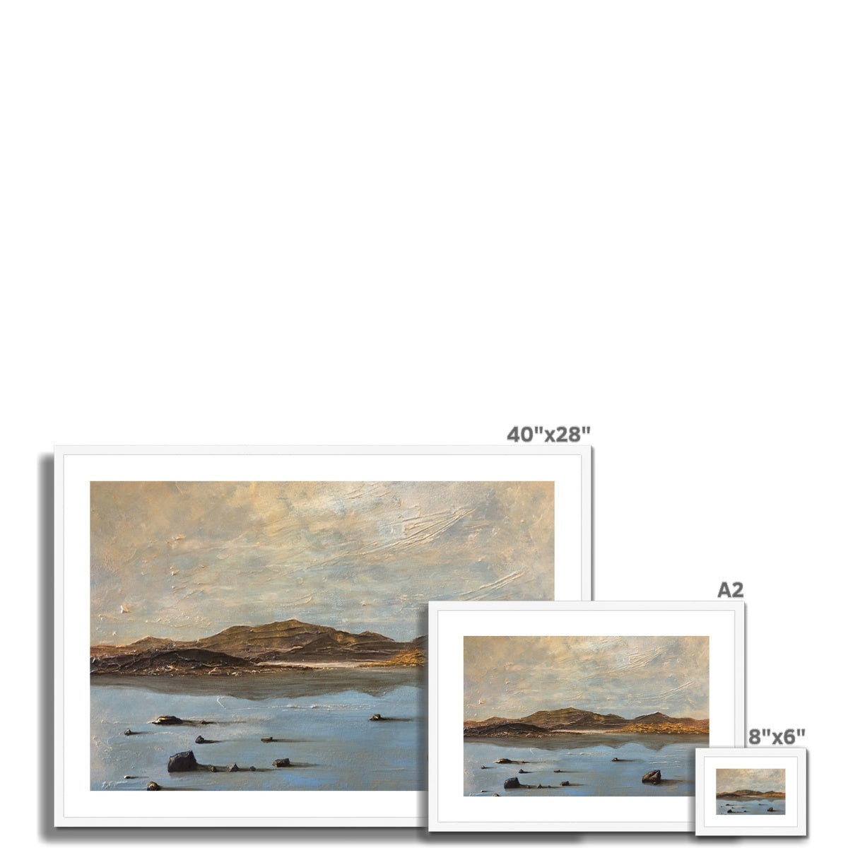 Loch Druidibeg 40x28-inch framed landscape print in muted earth tones