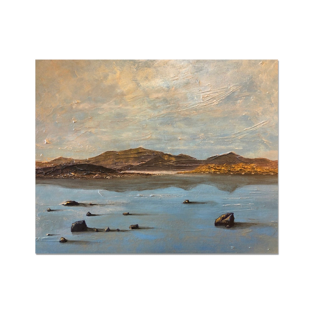 Loch Druidibeg beach scene canvas print in muted earth tones