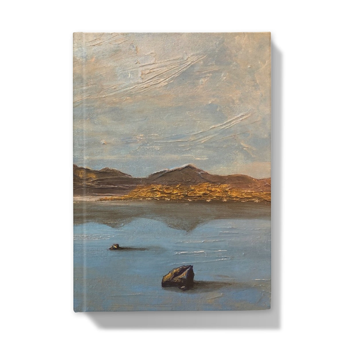 Loch Druidibeg serene lake with mountains, rocks on journal cover