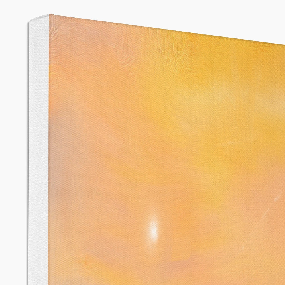 Loch Eck Dawn canvas print with yellow orange gradient glossy wall art