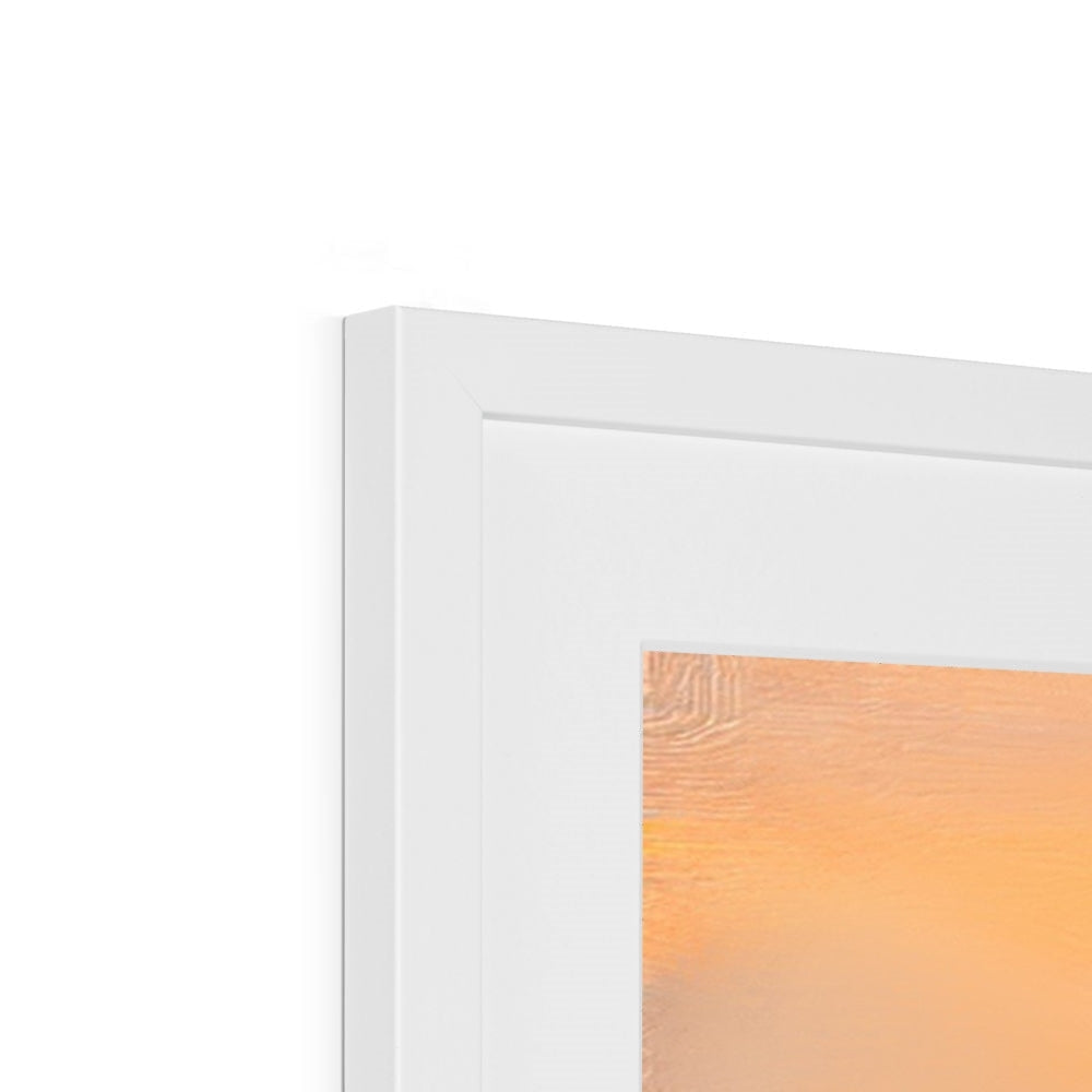 White wooden frame with textured interior for Loch Eck Dawn Art Prints