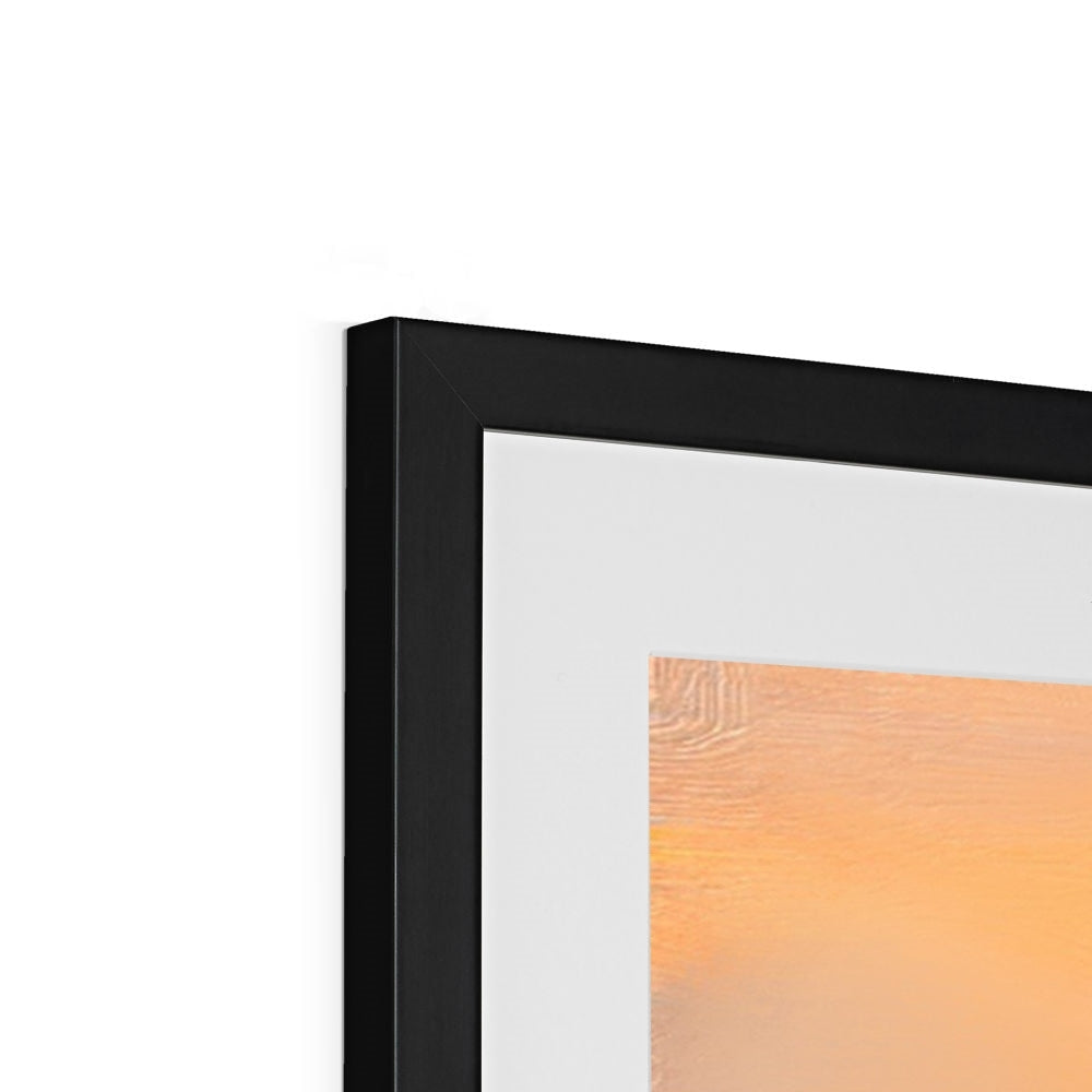 Black matte frame with white mat and Loch Eck Dawn abstract art print