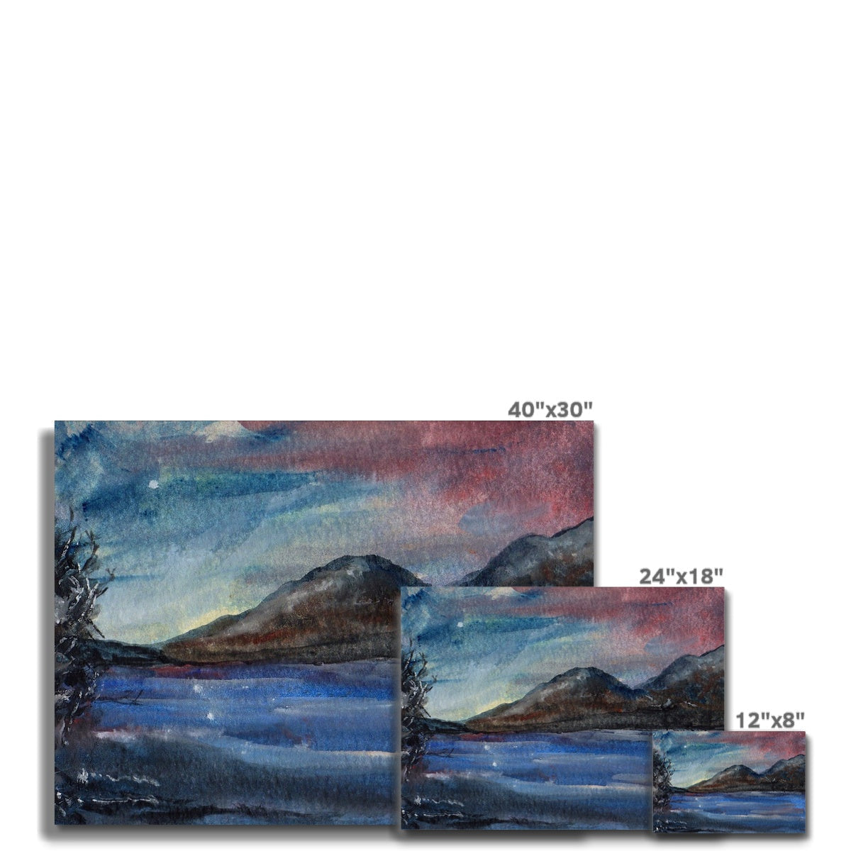 Loch Eck Moonlight Canvas Prints - Lochs & Mountains Art Gallery Scotland - Free Shipping Worldwide