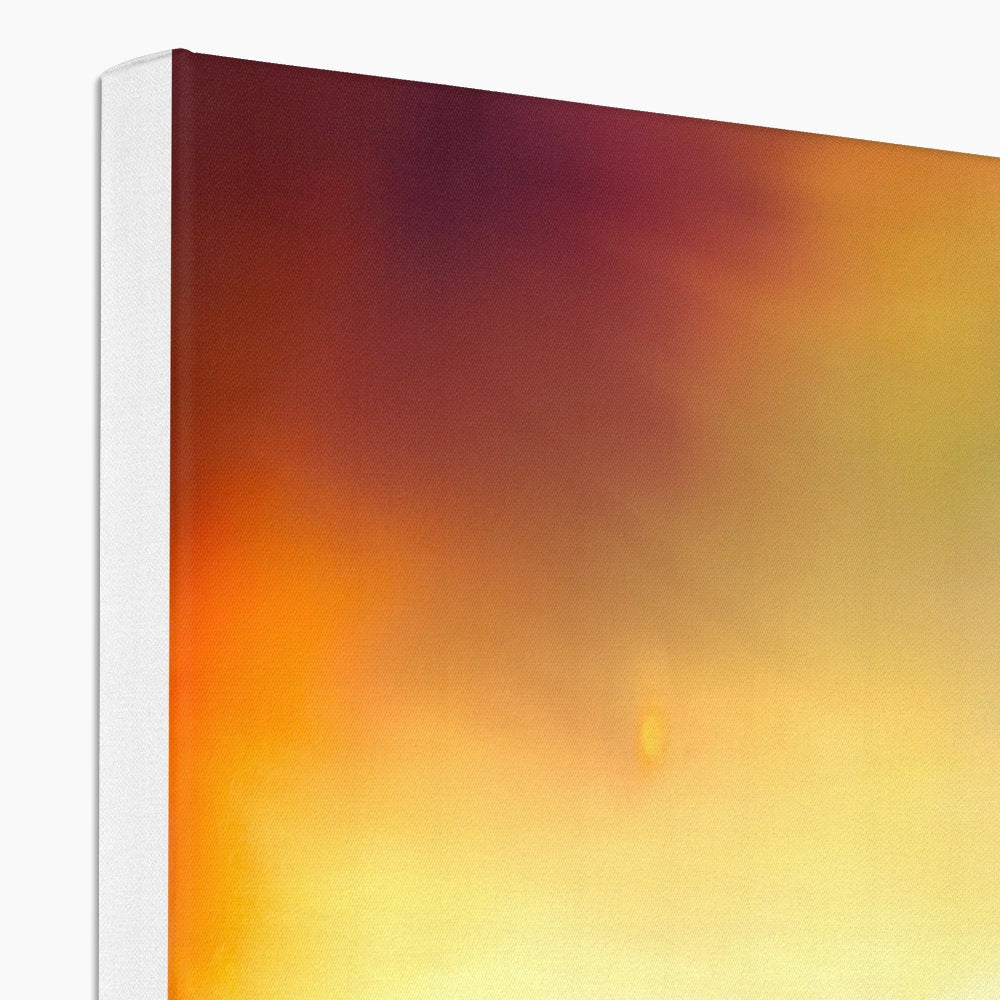 Loch Faskally Dusk Canvas print featuring a fiery sunset with warm hues and gradient effect