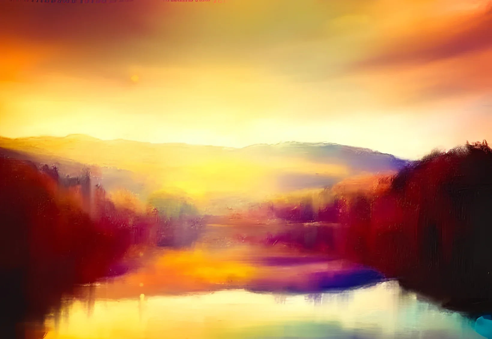 Impressionistic landscape painting of Loch Faskally at dusk in the Loch Faskally Dusk Original Painting