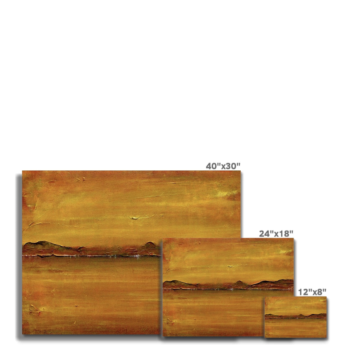 Loch Fyne Dawn 40x30 abstract landscape canvas print in golden hues