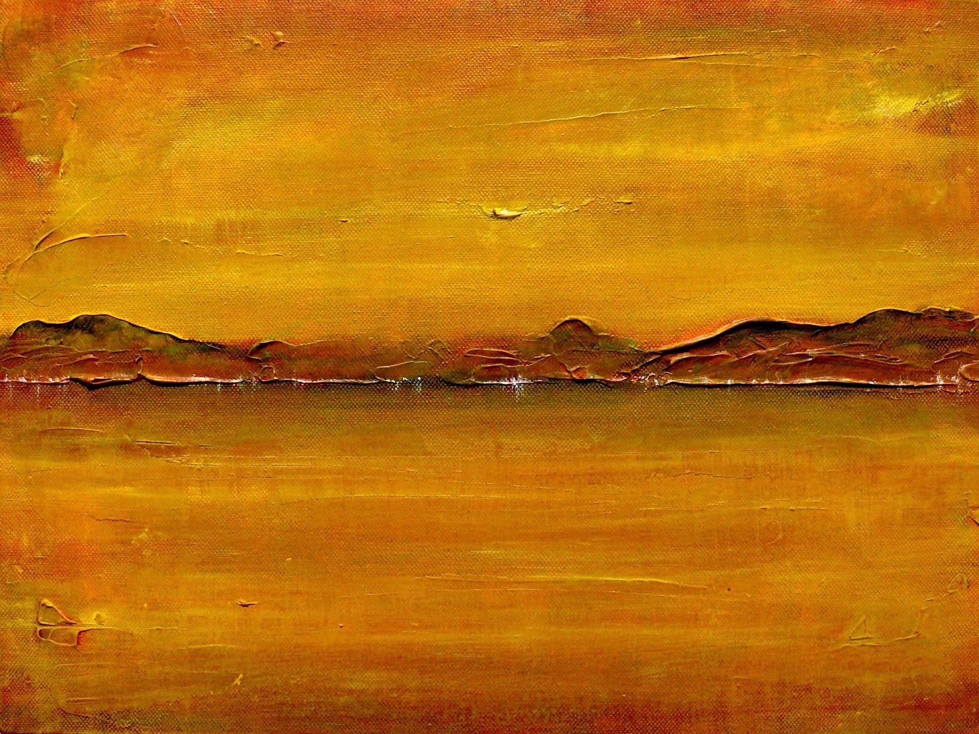 Abstract landscape painting in warm earthy tones for Loch Fyne Dawn Original Painting