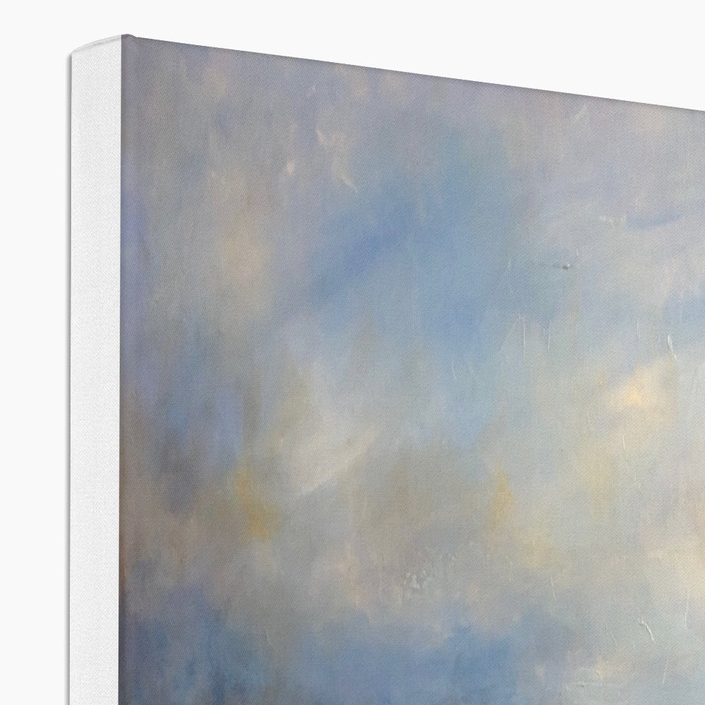 Abstract cloud painting on canvas in soft blue and white hues for Loch Garten Dawn Canvas