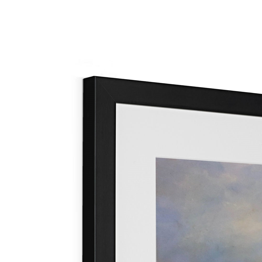 Loch Garten Dawn framed print with black matte frame, white mat, and abstract art