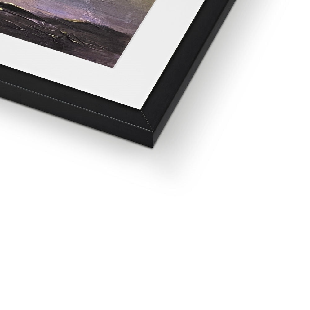 Black matte frame with white mat and Loch Linnhe Sunset abstract print