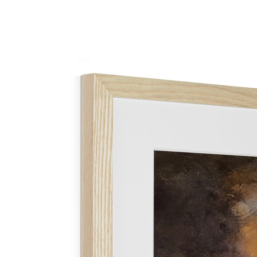 Loch Linnhe Sunset abstract painting in light wood frame with white mat