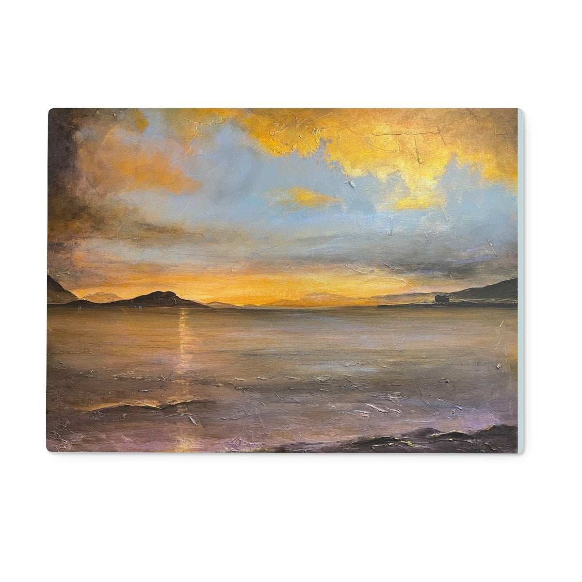 Loch Linnhe Sunset: Yellow and Orange Print on Metal
