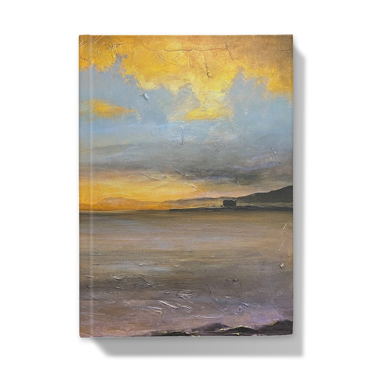 Yellow and gray abstract Loch Linnhe sunset landscape journal art