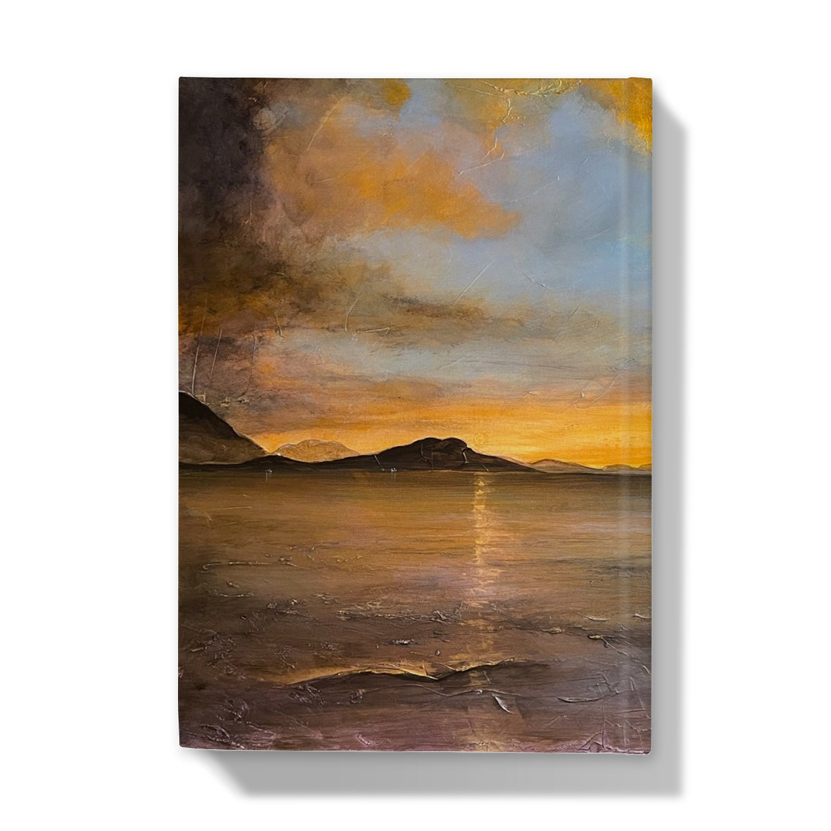 Loch Linnhe Sunset: Canvas print of orange-yellow sunset over water with mountains