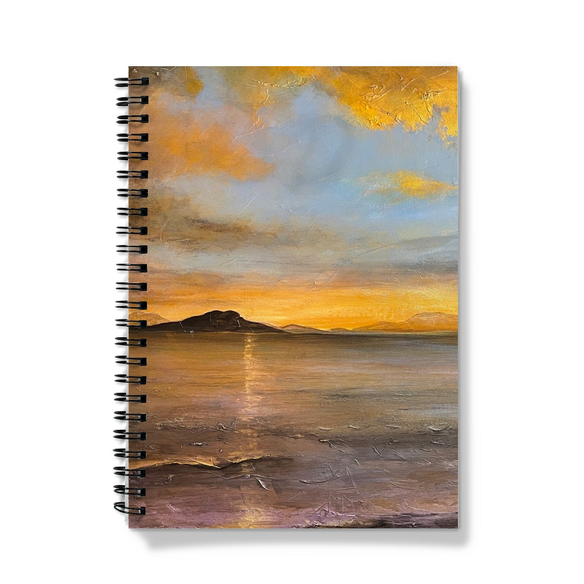Loch Linnhe Sunset Notebook with orange-blue sunset over water