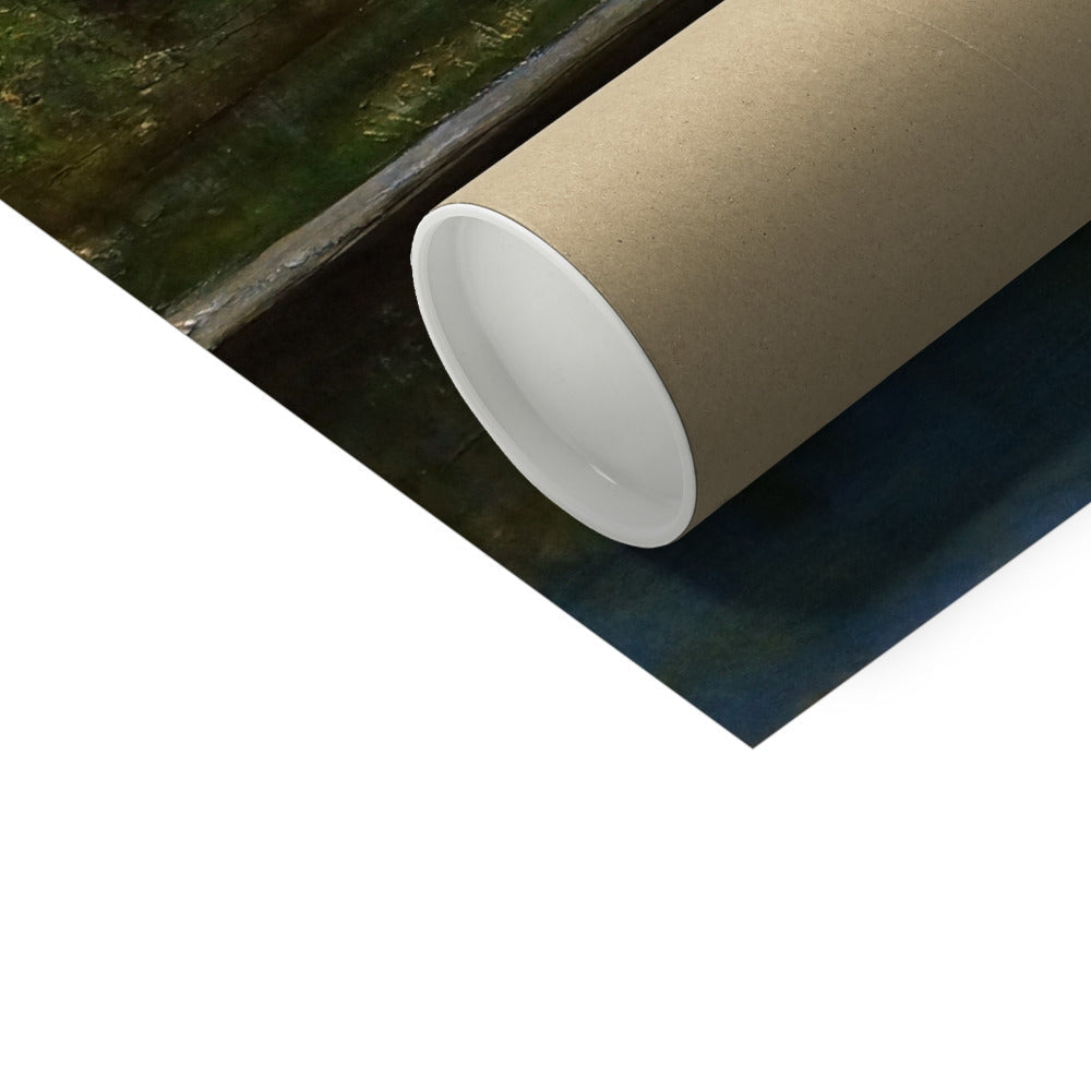 Brown Cardboard Tube with White End Cap for Loch Lomond Cottage Print