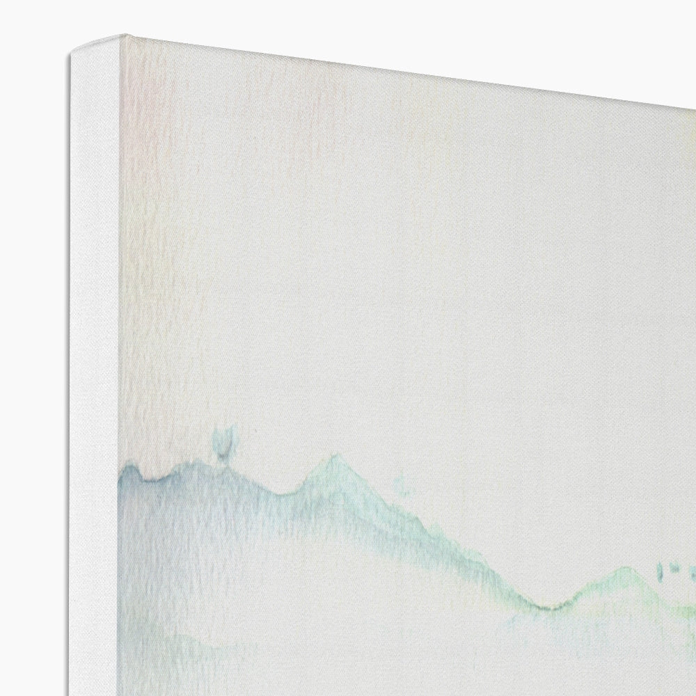Loch Lomond Mist Canvas: white textured abstract blue wave art