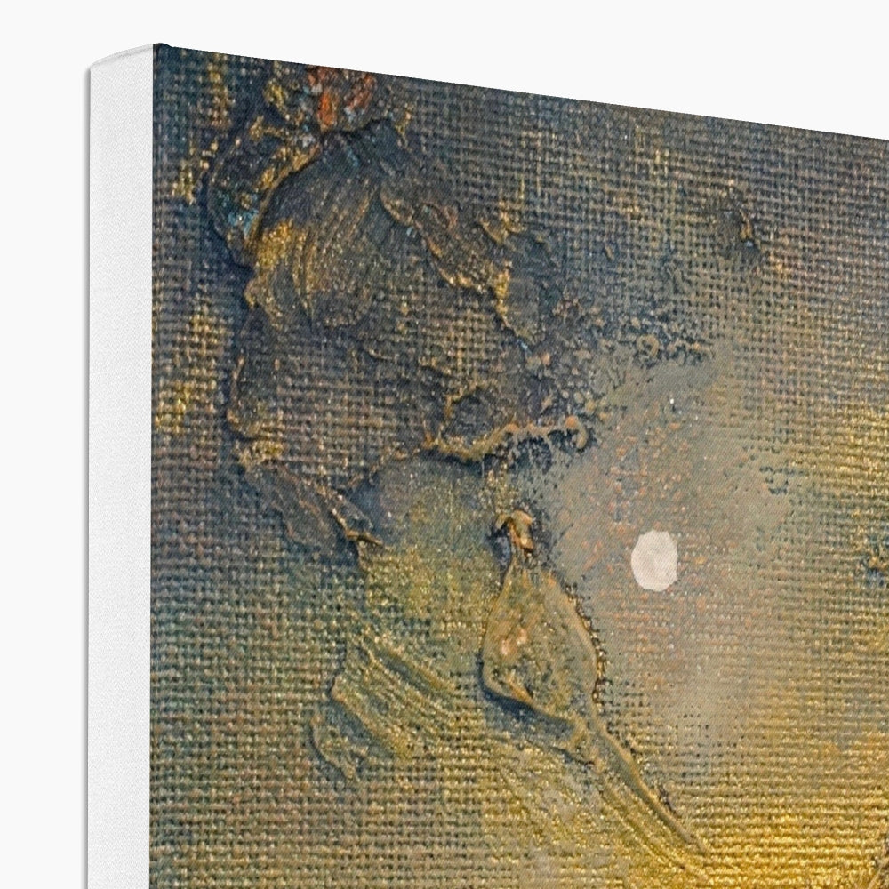 Loch Lomond Moonlight gold leaf abstract canvas print