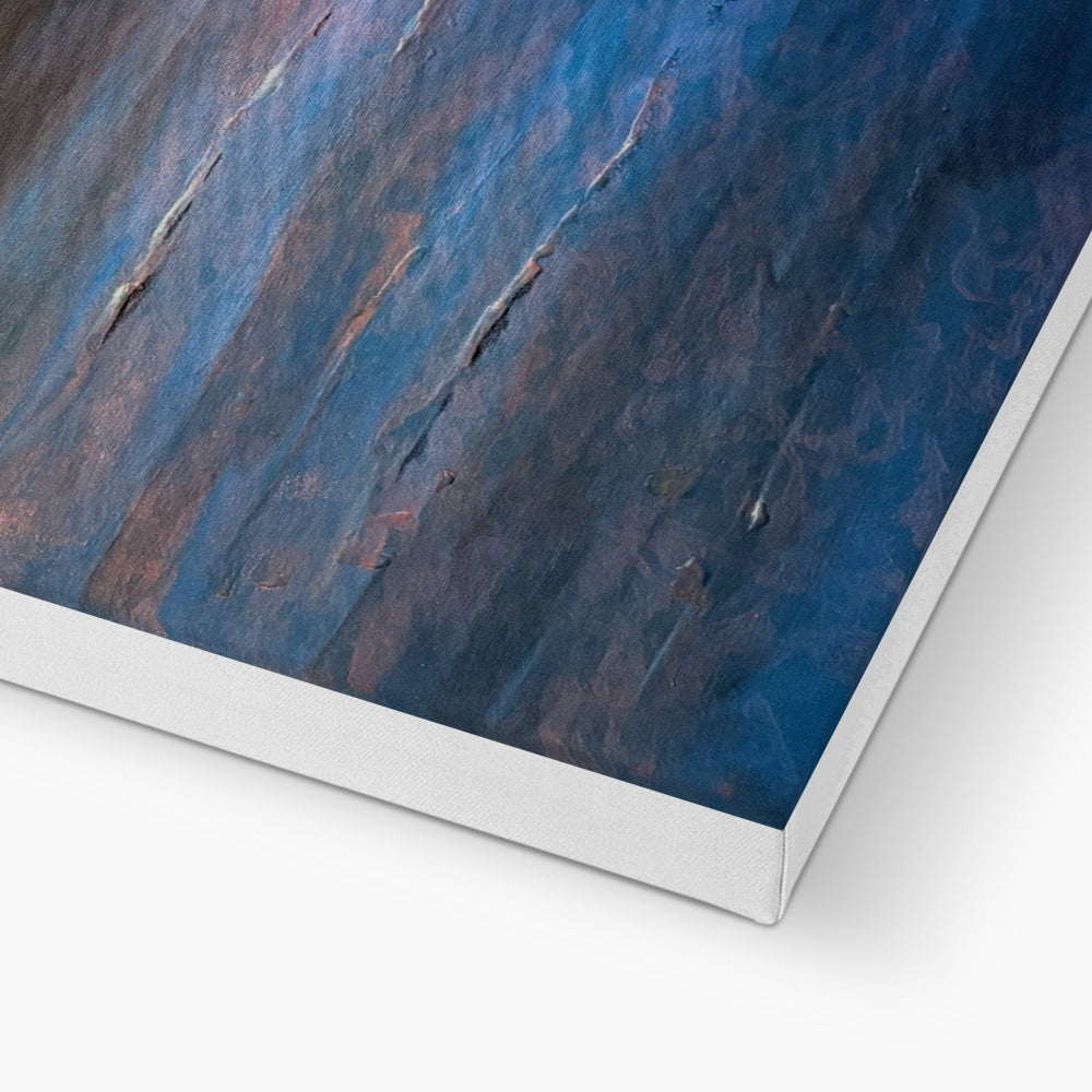 Blue abstract Loch Maree and Slioch canvas print with metallic edge