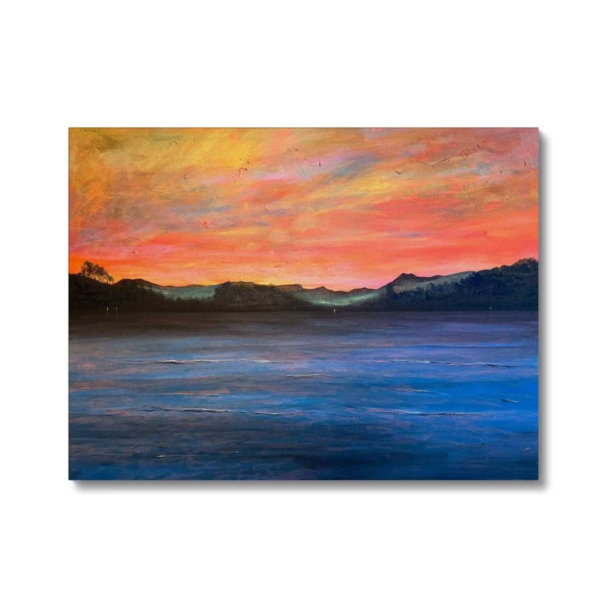 Canvas print of sunset over Loch Maree and Slioch