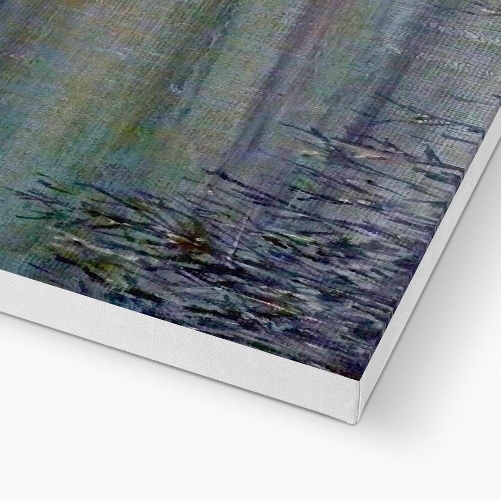 Loch Morlich Moonlight Canvas print of serene water scene with reeds and reflections