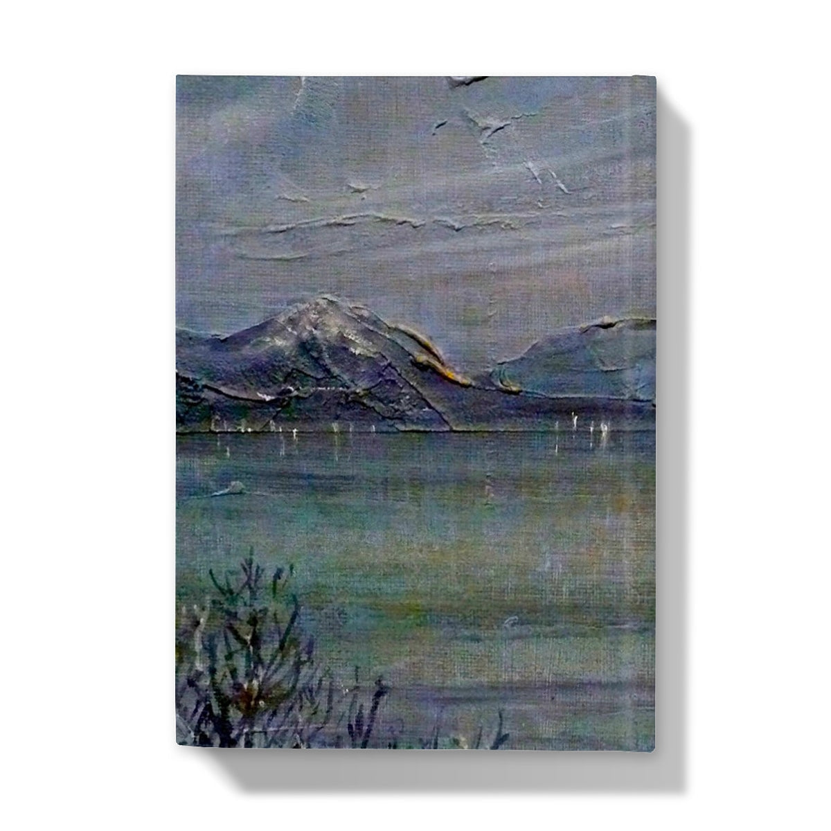 Canvas print of a mountain landscape with muted tones on Loch Morlich Moonlight journal