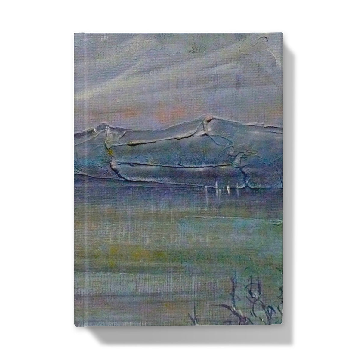 Abstract landscape canvas print with muted earth tones for Loch Morlich Moonlight Journal