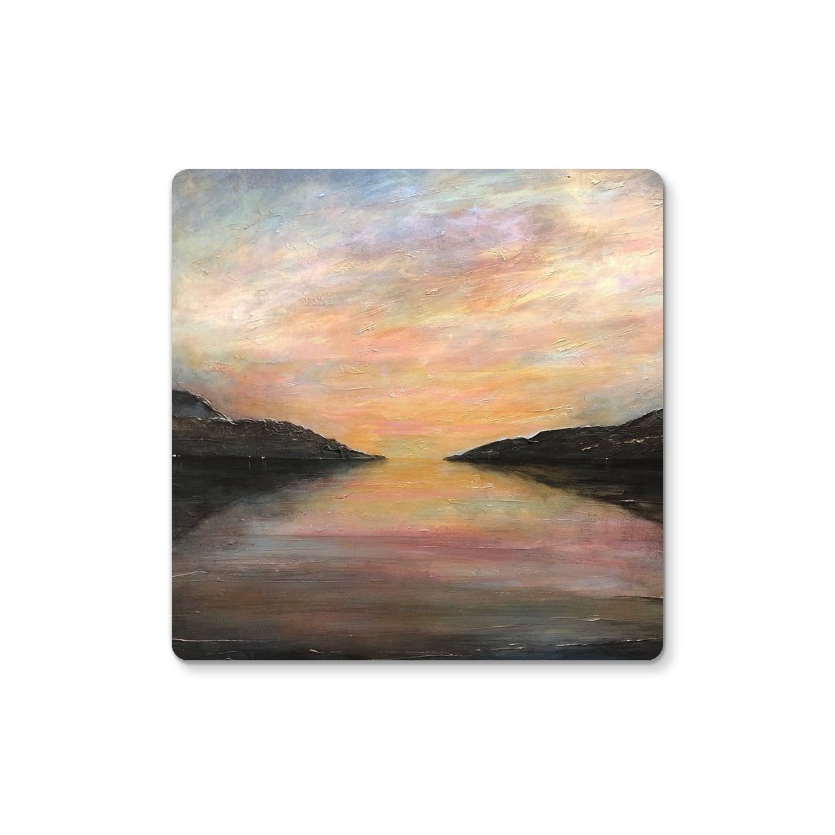 Loch Ness Glow Coaster: pastel sunset with glossy finish
