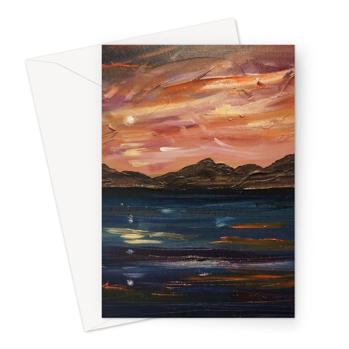 2019 Toyota Camry Sedan on Loch Ness Moonset Greeting Card