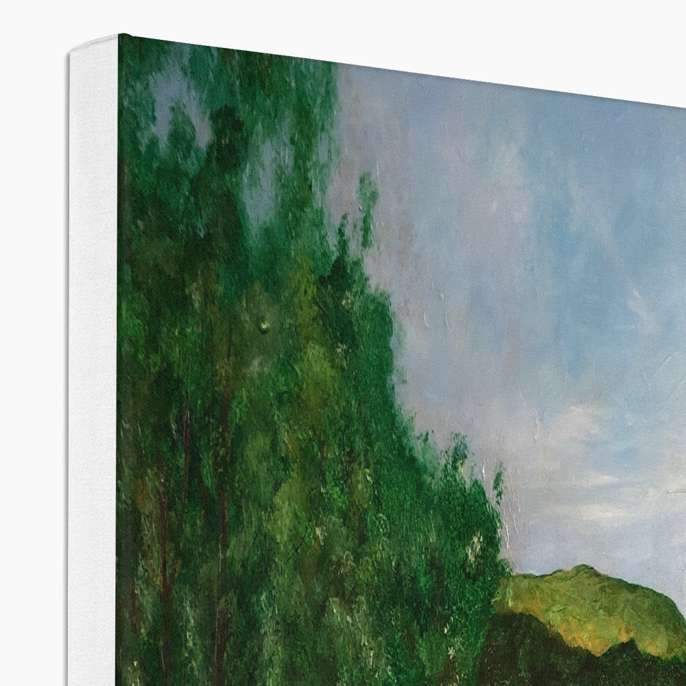 Green tree canvas art print displayed on the Loch Rannoch Canvas product
