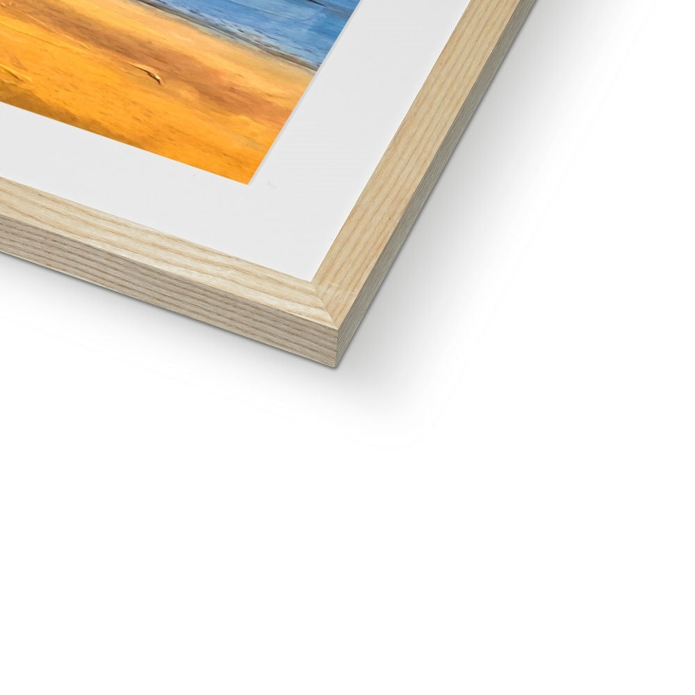 Loch Rannoch framed and mounted print with wooden frame and white mat featuring abstract landscape art