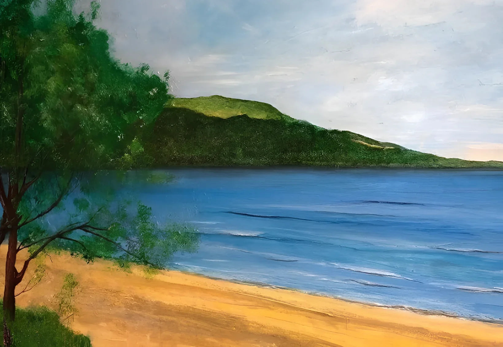 Beachside landscape painting in Loch Rannoch Original Painting artwork