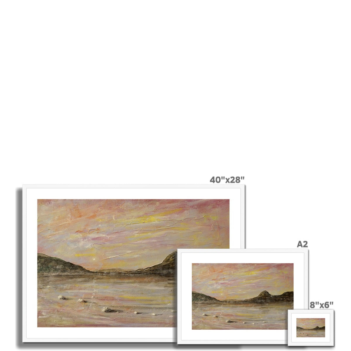 Framed Loch Rannoch & Schiehallion sunset landscape art print