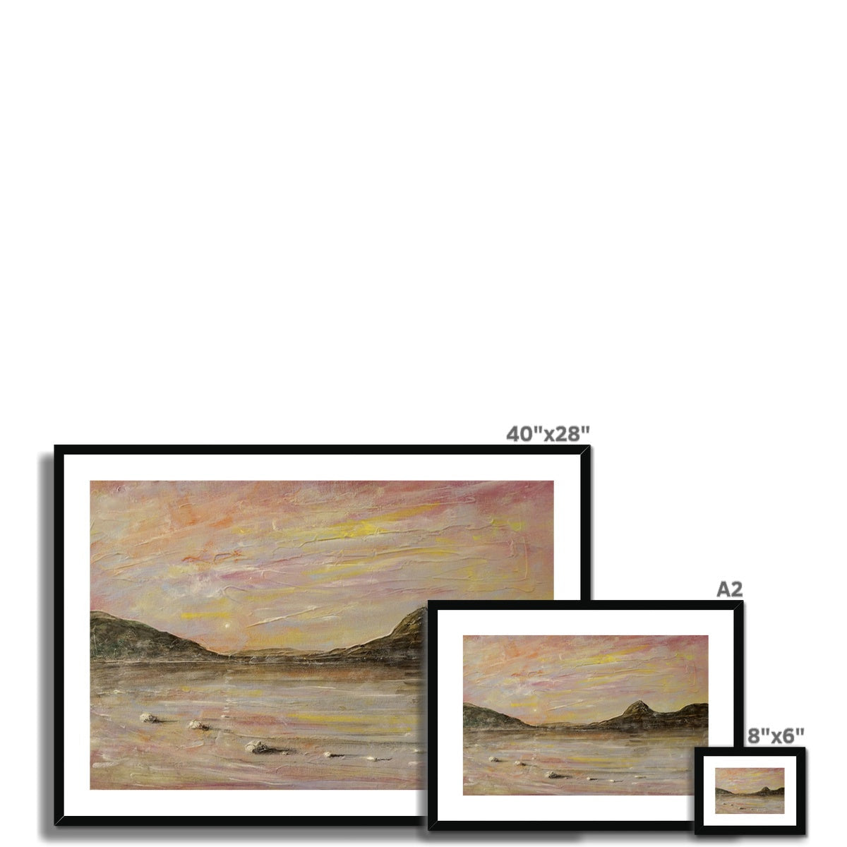 Serene Loch Rannoch sunset over water with Schiehallion hills in pastel hues